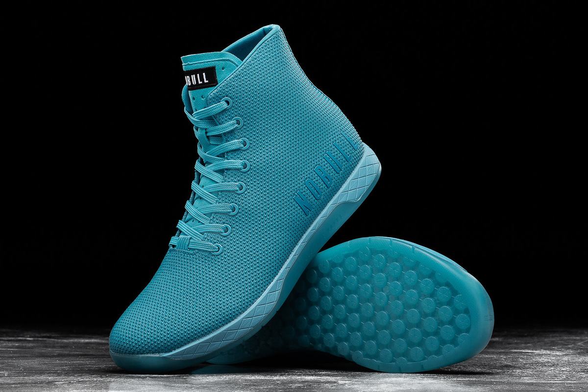 Nobull Superfabric High-Top Neon Men's Trainers Blue | Australia (TP7843)